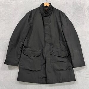Canali Rain Jacket Men's 52 Coat Black 100% Real‎ Italian Quilted Lined